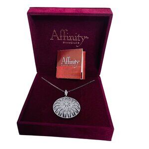 Affinity Diamonds Sterling Silver Necklace With Round Diamond Pendant (5999)